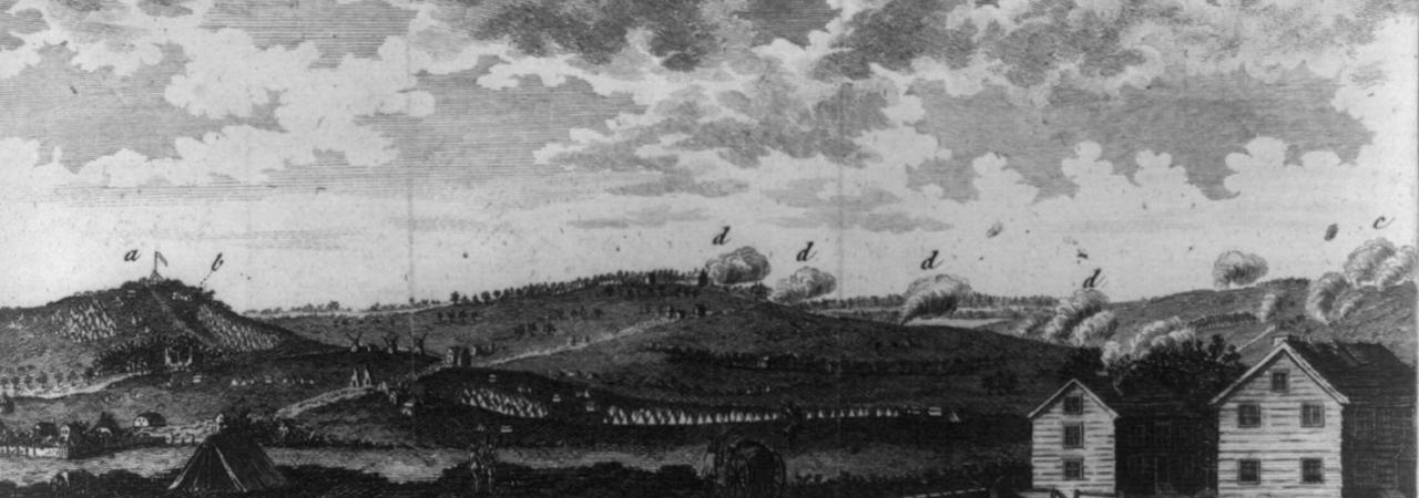Print of the Battle of Rhode Island.